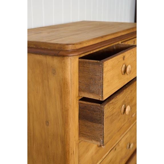 Late 19th Century English Victorian Large Two Over Three Pine Chest With Extra Deep Bottom Drawer For Sale In Charleston - Image 6 of 10