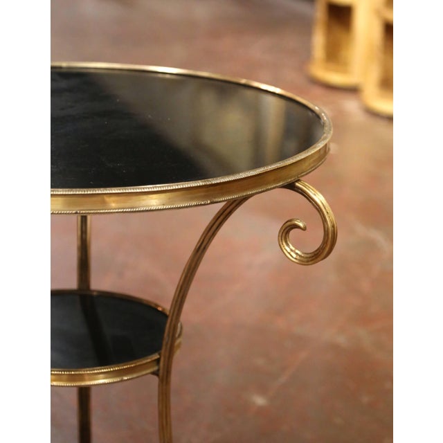 French Early 20th Century French Directoire Brass and Bronze Two-Tier Guéridon Table For Sale - Image 3 of 8