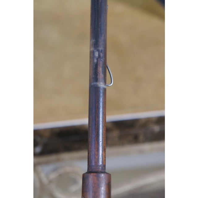 Antique Silverplate Greyhound Dog Head Black Umbrella Oak Walking Stick Cane 38" For Sale - Image 13 of 18