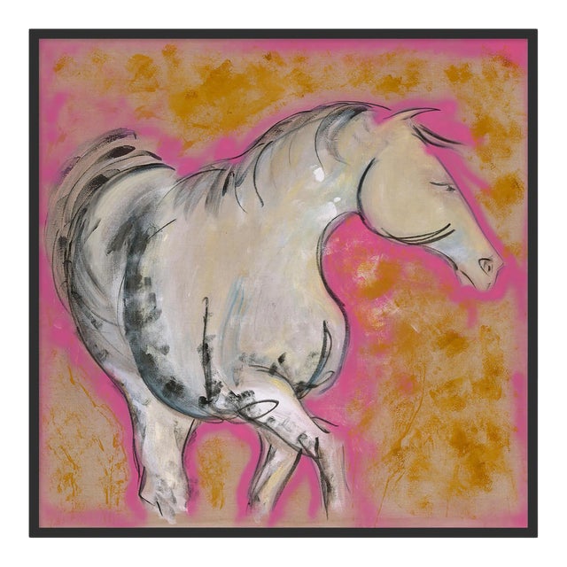 Pink Lady by Donna Bernstein, Art Print in Black Frame, Large For Sale