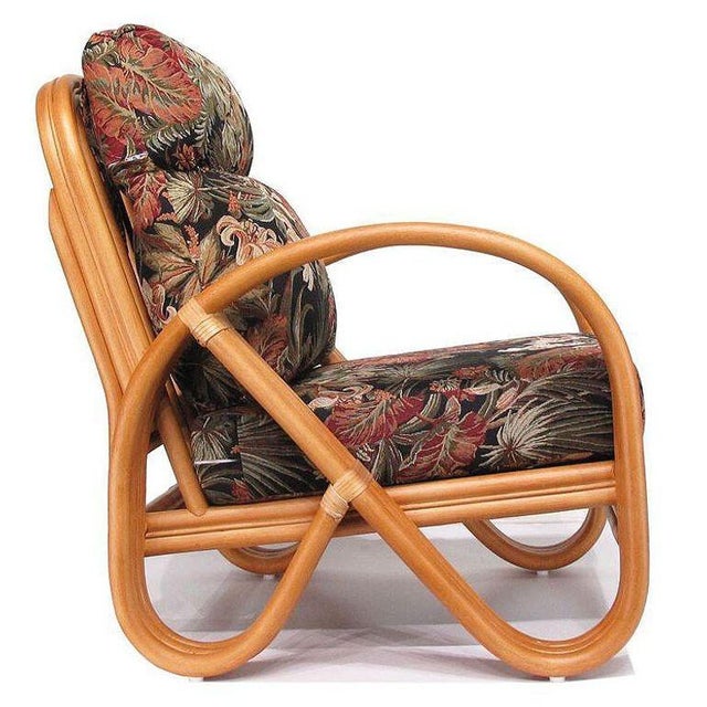 Asian 1990s Modernist 3-Strand 3/4 Pretzel "Kauai" Rattan Lounge Chair For Sale - Image 3 of 4