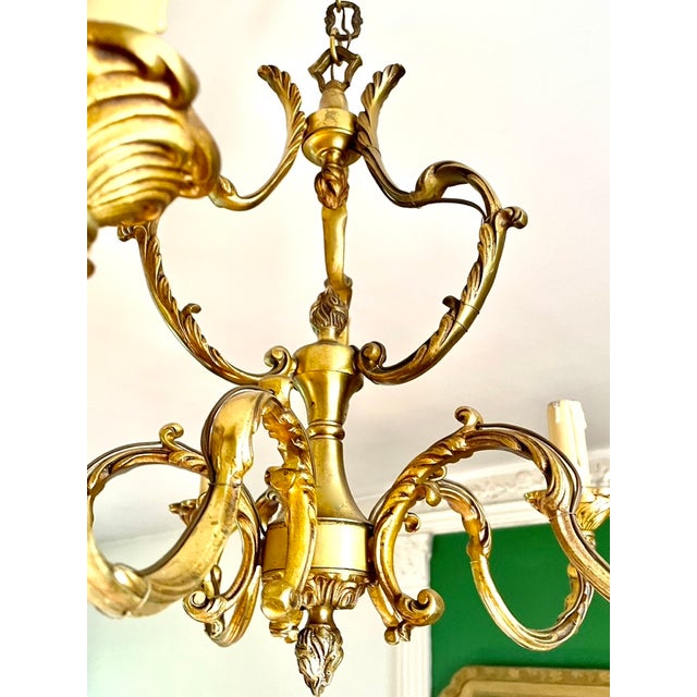 Louis XV Gilt Bronze Cage Chandelier, 1950s For Sale - Image 3 of 12