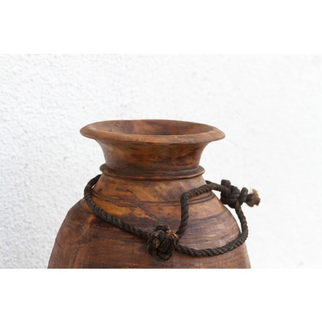 Rustic 17" Tall Wabi-Sabi Wooden Pot For Sale - Image 3 of 7