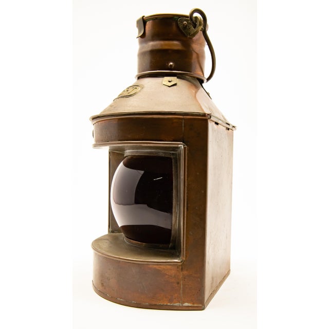1902 Copper Port Ship Lantern by Tung Woo For Sale - Image 4 of 12