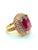 Gemstone Bochic “Capri” Vintage Ruby, Emerald & Pink Sapphire Ring Set 18K Gold & Silver For Sale - Image 7 of 14