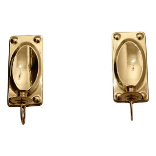 Mid-Century Modern Swedish Rectangular Brass Sconces, Set of 2 For Sale