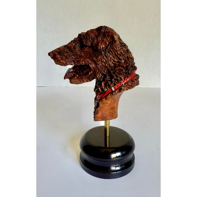Vintage Hand-Painted Dog Terrier Bust on Stand by Arte Romera, Made in Spain For Sale In Los Angeles - Image 6 of 11