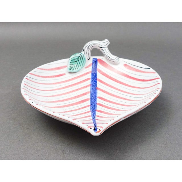 Mid 20th Century Stig Lindberg Gustavsberg Sweden Leaf Art Pottery Bowl Dish For Sale In Miami - Image 6 of 12