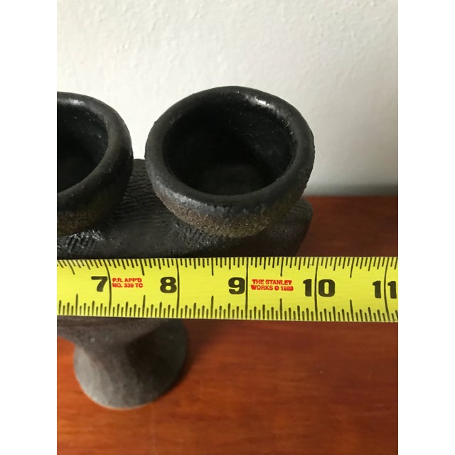 Textured Matte Black Signed Victoria Shaw (Portland Artist) Sculpture For Sale - Image 4 of 9