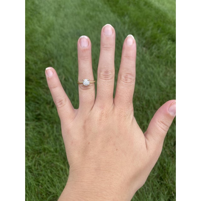 David Yurman .15ctw Diamond Engagement Ring, 18k Yellow Gold, Ring Size 5 For Sale In Greensboro - Image 6 of 6