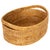 Boho Chic Artifacts Rattan Oval Basket With Cutout Handles in Honey Brown For Sale - Image 3 of 6