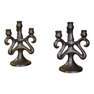 Vintage Ceramic Candlesticks, 1950s, Set of 2 For Sale