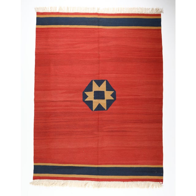 This is a one of kind old nomadic handwoven village kilim, from the Konya region of central Turkey. It is made of pure...