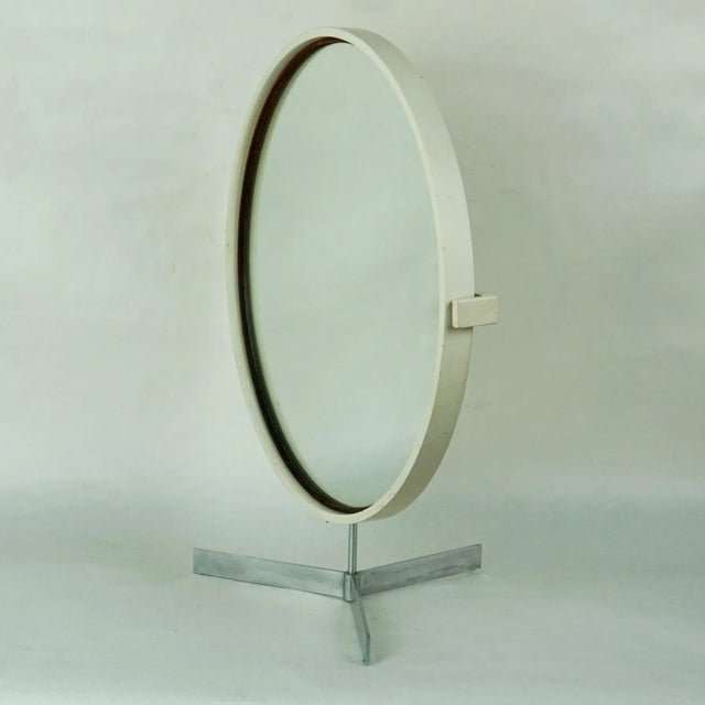 Circular White Mirror by Uno & Östen Kristiansson for Luxus, 1960s For Sale - Image 12 of 12