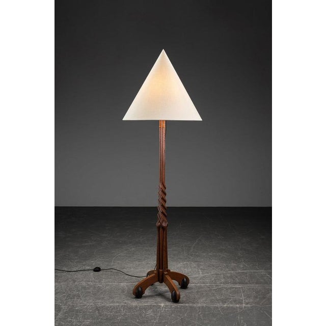 1920s Amsterdam School Standing Lamp I have official proof of authenticity such as vintage catalogs, designer records, or...