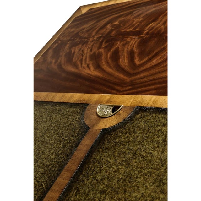 Brown Mahogany Leather Top Desk For Sale - Image 8 of 12