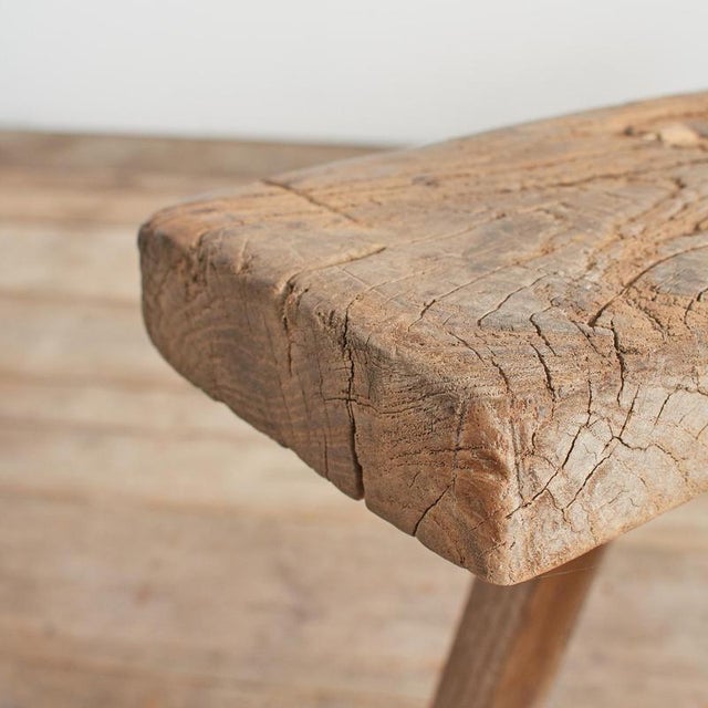 Antique Rustic Wooden Hallway Pig Bench For Sale - Image 7 of 8