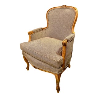 Pair Carved French Louis XV Bergeres, Early 20th Century 2 For Sale