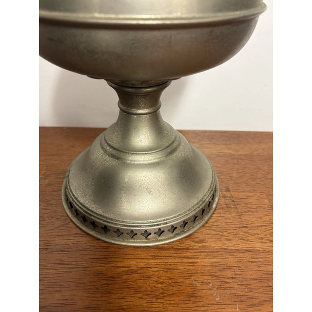 Antique Rayo Center Draft Kerosene Oil Lamp Nickel Plated Missing Tank Cap For Sale - Image 10 of 14