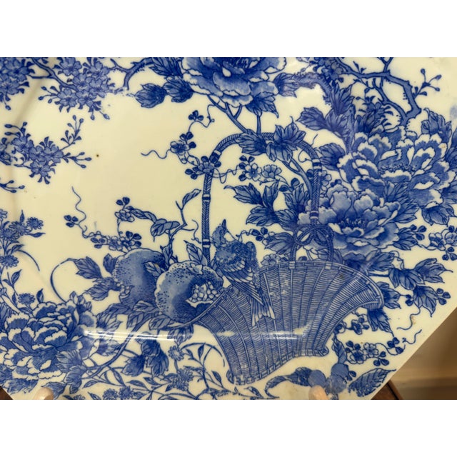 Japanese Antique 19th Century Blue and White Imari Platter For Sale - Image 3 of 8