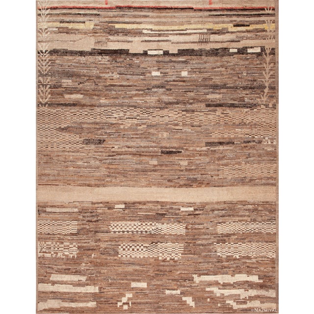 Fabulous Modern Abstract Beige Earth Tone Rug, Country of Origin: Central Asia, Circa date: Modern