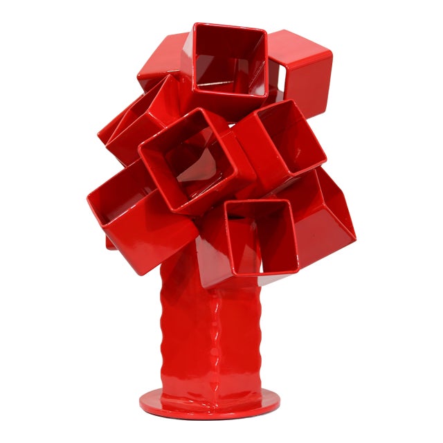 Bouquet of Red Roses - Abstract Contemporary Metal Sculpture for Table or Desk Original Artwork by Granville Beals For Sale