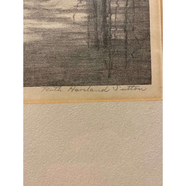 Early 20th Century Ruth Haviland Sutton (1898-1960) Listed Rhode Island Artist Original Signed Lithograph "Nantucket" For Sale In San Francisco - Image 6 of 14