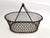 This is a vintage French wire basket with fixed wood grip handle used for harvesting or gathering eggs, fruit, pr...
