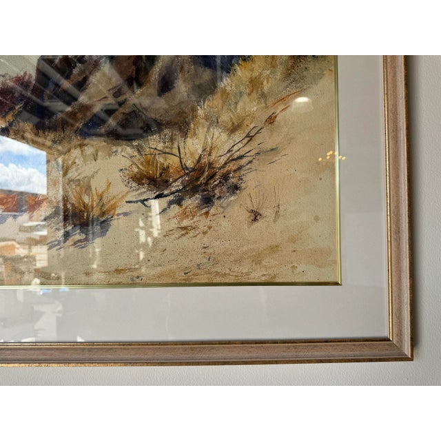 Vintage Sherman Coastal Landscape Watercolor Painting, Framed For Sale - Image 9 of 11