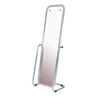Mid-Century Chrome Floor Mirror, 1980s For Sale