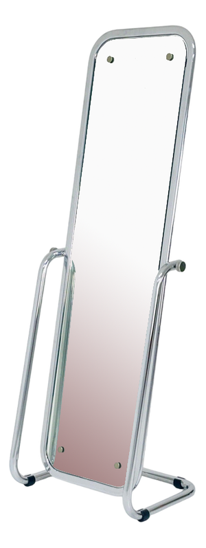 Mid-Century Chrome Floor Mirror, 1980s