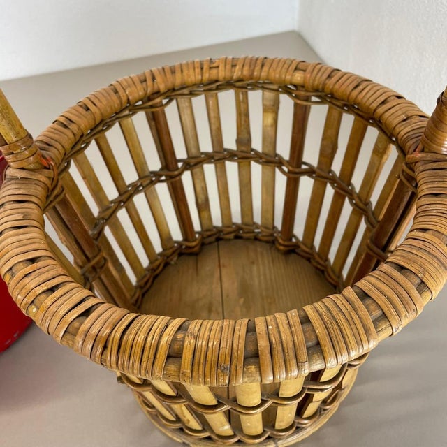 Minimalistic Bamboo Metal Planter in the style of Matégot, France, 1960s For Sale - Image 17 of 18