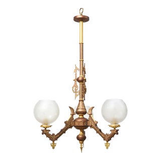 19th Century Three Light Eastlake Gasolier For Sale