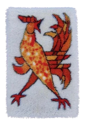 Vintage Ege Vaegrya of Denmark Rya Rooster Wall Hanging or Rug