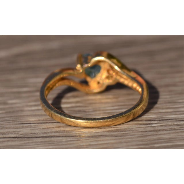 Contemporary The Zuma: Ladies 14 K Gold Topaz and Diamond Heart Ring For Sale - Image 3 of 9