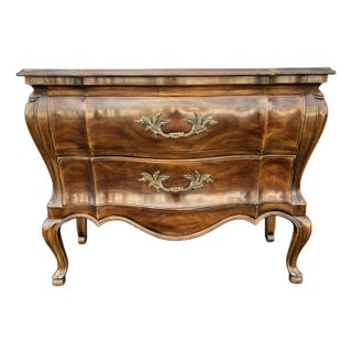 1980s John Widdicomb Two-Drawer French Bombe Commode Chest of Drawers For Sale