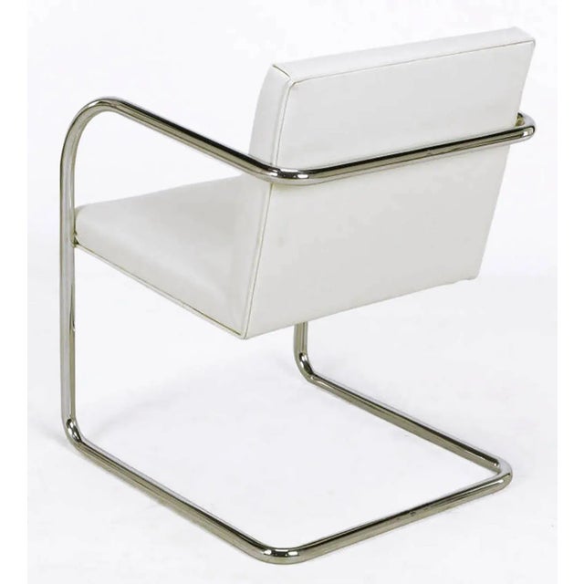 1970s Four Thonet White and Chrome Cantilever Dining Chairs For Sale - Image 5 of 10