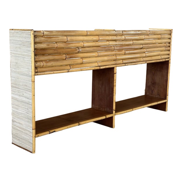 1950’s Coastal Old Florida Split Bamboo Grasscloth Planter For Sale