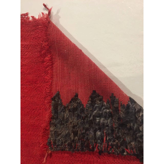 1960s Red and Black Woolen Berber Rug, 1960s For Sale - Image 5 of 12