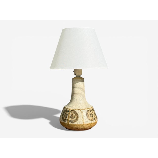 1960s Svend Aage Jensen, Table Lamps, Beige Stoneware, Denmark, 1960s For Sale - Image 5 of 11
