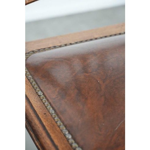 Art Nouveau Style Dining Chairs in Oak with Cowhide Leather, Set of 4 For Sale - Image 13 of 18