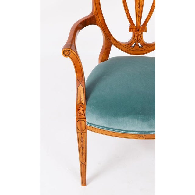 Antique Shield Back Satinwood Dining Chairs from Cowtan & Sons, 19th Century, Set of 8 For Sale - Image 9 of 18