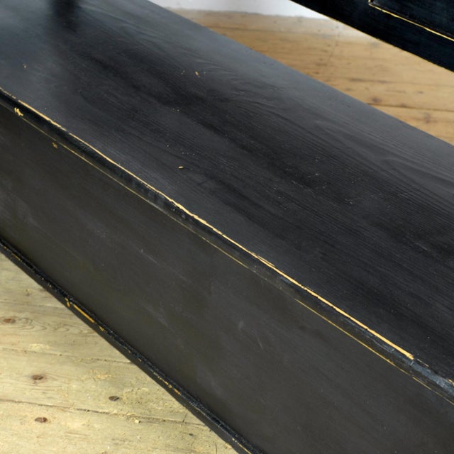 Black Antique Pine Drop-Top Bench, 1900s For Sale - Image 8 of 13