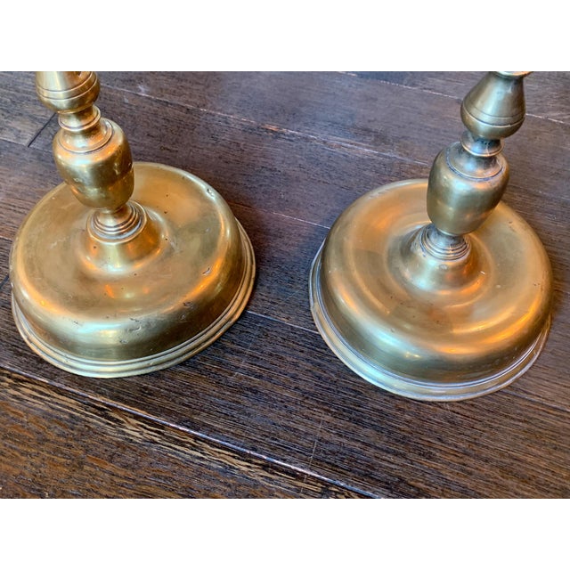 18th Century Dutch Brass Candlesticks - A Pair For Sale - Image 9 of 12