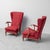 Armchairs by Paolo Buffa. Red/burgundy fabric. Original walnut frame. 1950s design. Item as pictured. This piece is...