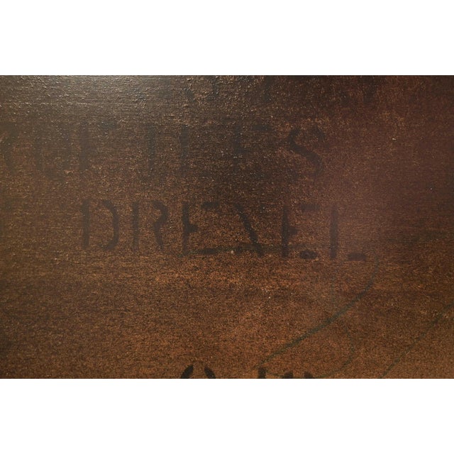 Drexel Heritage Modern Art Deco Walnut and Black Lacquered Double Pedestal Extension Dining Table, Newly Refinished For Sale - Image 13 of 14