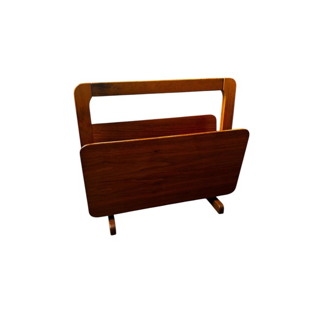 Wood Mid-Century Newspaper Rack, 1960s For Sale - Image 7 of 7