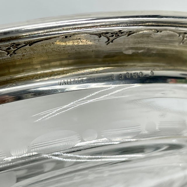 Silver Early 20th Century Neoclassical Sterling Silver & Cut Glass Crudite Tray by Wallace For Sale - Image 8 of 12