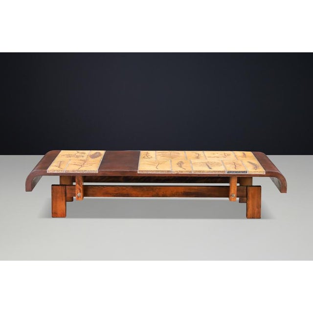 Garrigue Ceramic and Bent Beechwood Coffee Table by Roger Capron, France, 1960s For Sale - Image 13 of 18