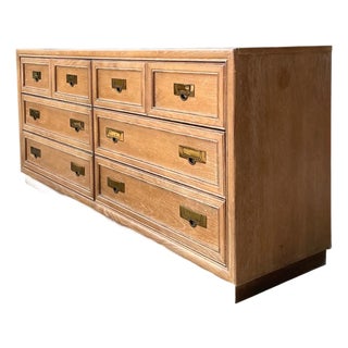 Vintage Brass Handle Campaign Dresser For Sale